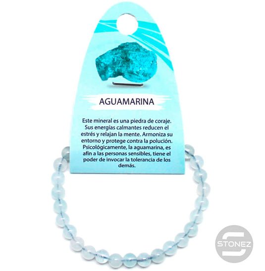 6056500 Pulsera Piedra Natural Aguamarina 6 mm