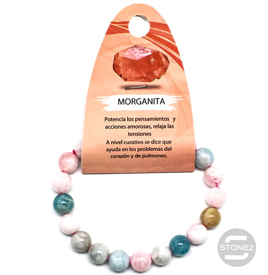 6057200 Pulsera Piedra Natural Morganita 9 mm