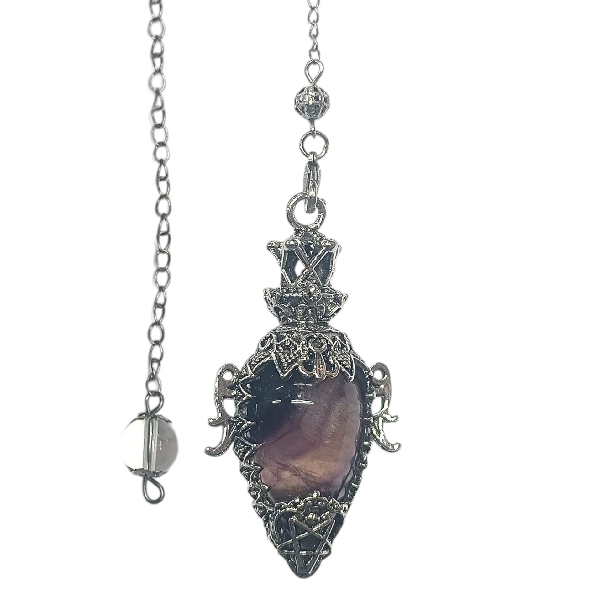 600102199-25 Péndulo Gótico Mineral Fluorita 6 Cms Aprox - stonez