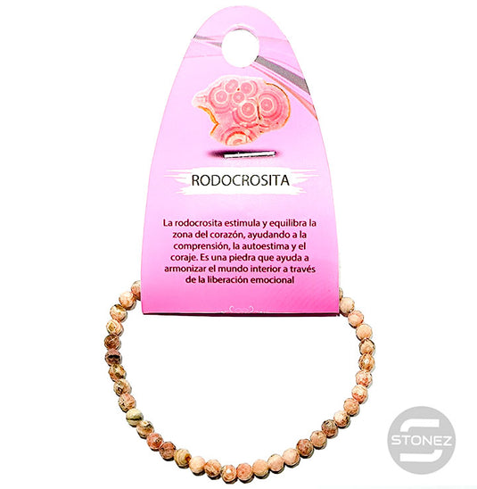 60596 Pulsera Facetada Rodocrosita 4mm