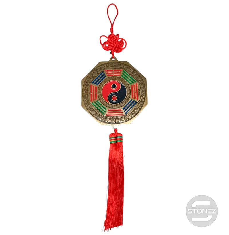 Cargue la imagen en el visor de la galería, 60625 Colgante Feng Shui Yin Yang Y Espejo Bagua 33 Cms Aprox Largo
