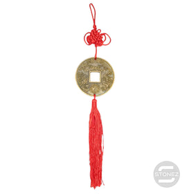 60628-05 Colgante Feng Shui Moneda China 30 Cms Aprox Largo