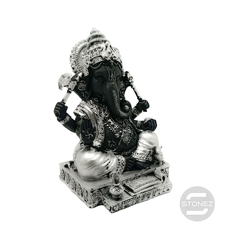 Cargue la imagen en el visor de la galería, 60639 PLATA Figura En Resina Diosa Ganesha 17 X 10 Cms Aprox.
