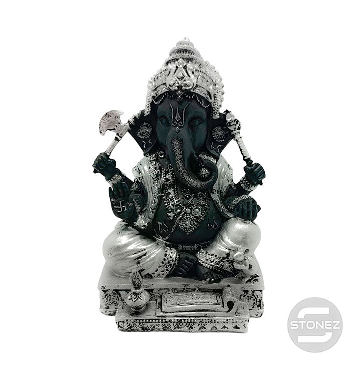 Cargue la imagen en el visor de la galería, 60639 PLATA Figura En Resina Diosa Ganesha 17 X 10 Cms Aprox.
