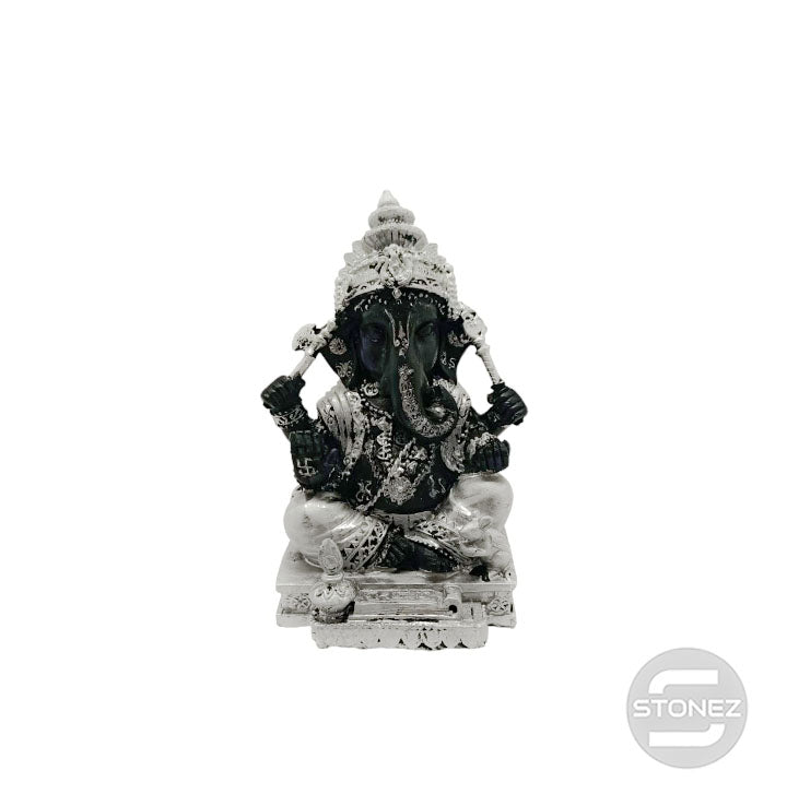 60640 PLATA Figura En Resina Diosa Ganesha 12,5 X 9 Cms Aprox.