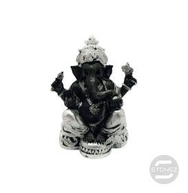 60643 PLATA Figura En Resina Diosa Ganesha 12,5 X 10 Cms Aprox.