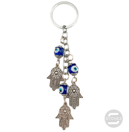 6072900 Llavero Metal Ojo Turco Mano De Fátima y Cristal