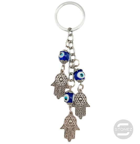 6072900 Llavero Metal Ojo Turco Mano De Fátima y Cristal