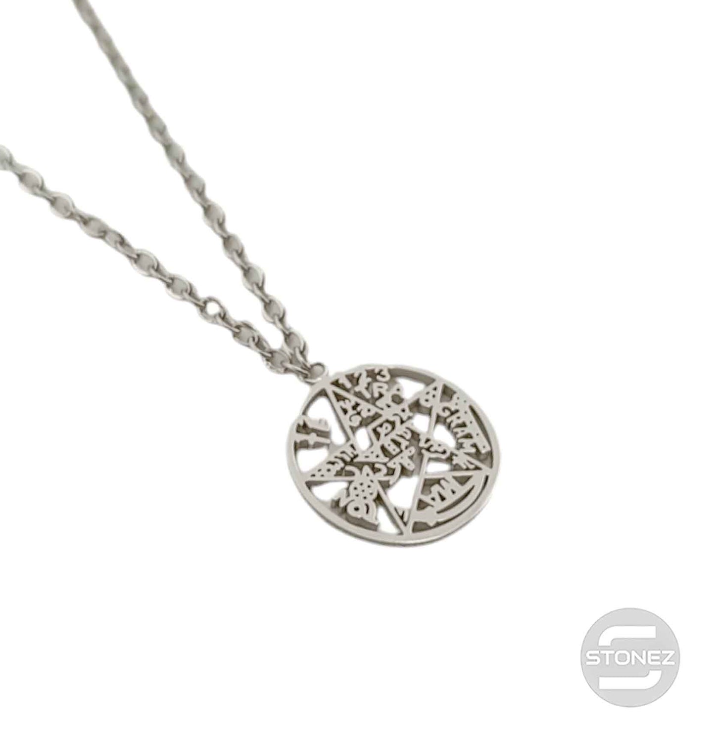 60797-66 Collar Acero Tetragramaton 1 cms Y Cadena 40+5 Cms.