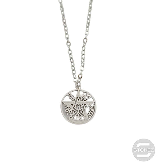 6797-70 Collar Acero Mini Tetragramaton Cadena 40+5 Cms
