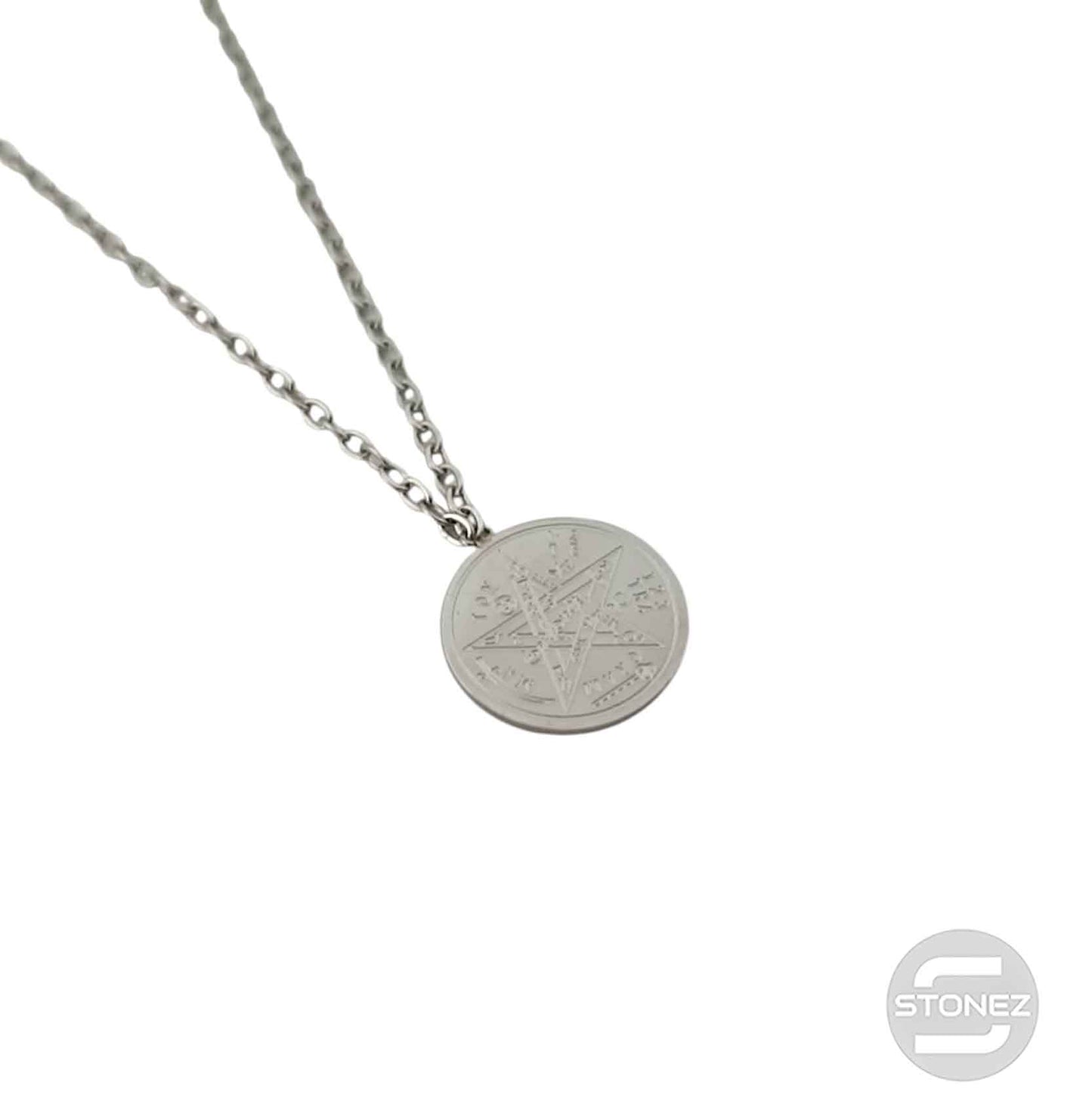 6797-72 Collar Acero Mini Tetragramaton Cadena 40+5 Cms