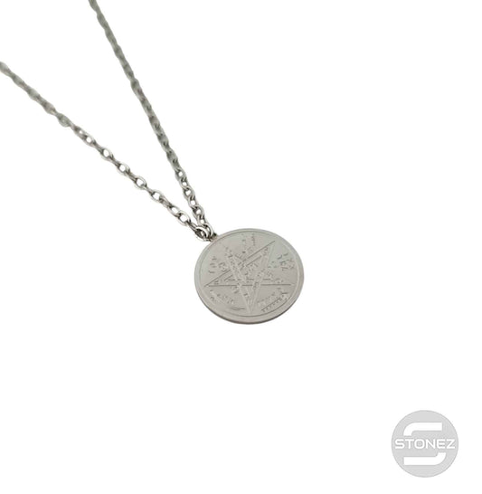 6797-72 Collar Acero Mini Tetragramaton Cadena 40+5 Cms