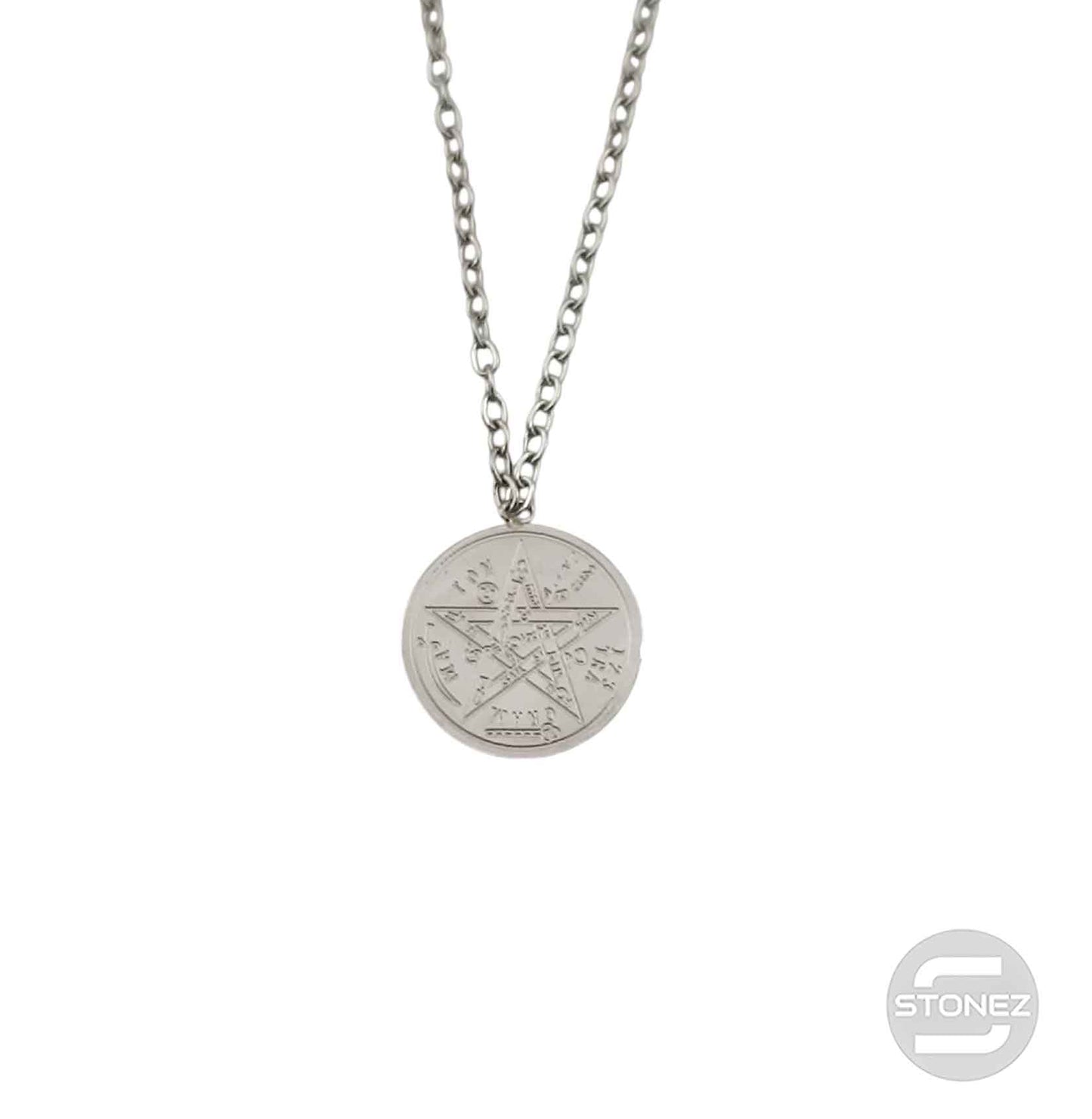6797-72 Collar Acero Mini Tetragramaton Cadena 40+5 Cms
