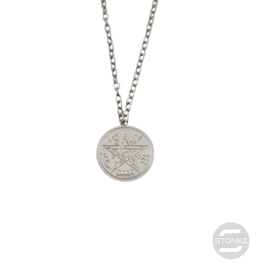 6797-72 Collar Acero Mini Tetragramaton Cadena 40+5 Cms