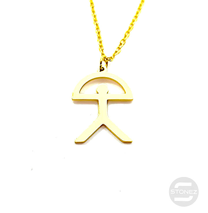 60797-25 Collar Acero Dorado Indalo 15 X 20 mm Y Cadena 40+5 Cms