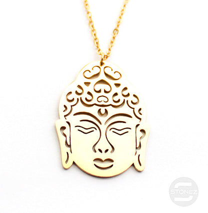 60797-45 Collar Acero Dorado Buda 33 x 24 mm Cadena 40+5 Cms
