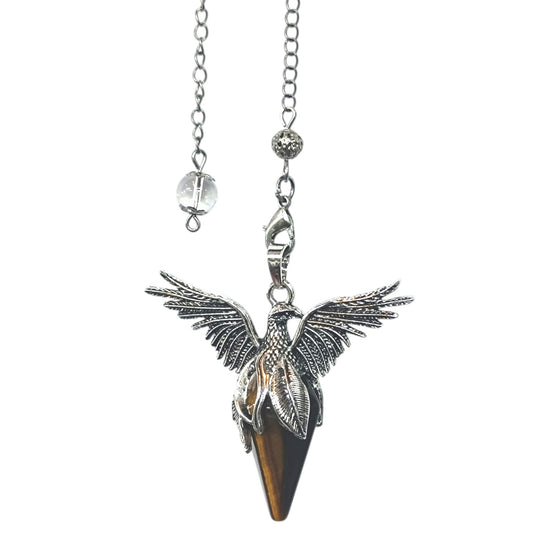 Pendulo Ave Fenix Con Piedra Natural Ojo De Tigre 5 Cms Aprox REF: 600104527
