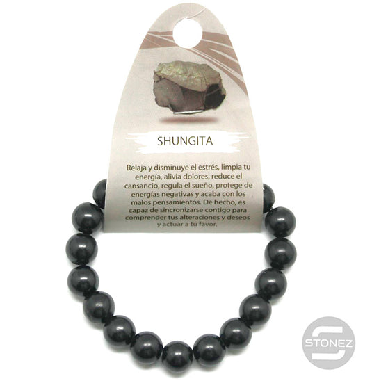 6090200 Pulsera Piedra Natural Shungita 10 mm