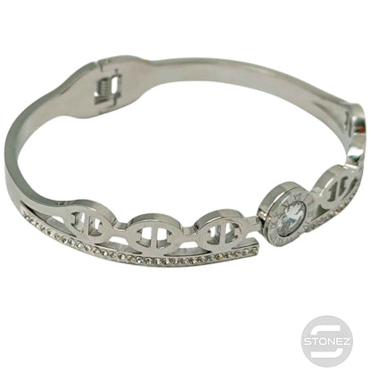 60914-03 Pulsera Acero Brazalete Con Apertura De Muelle - stonez