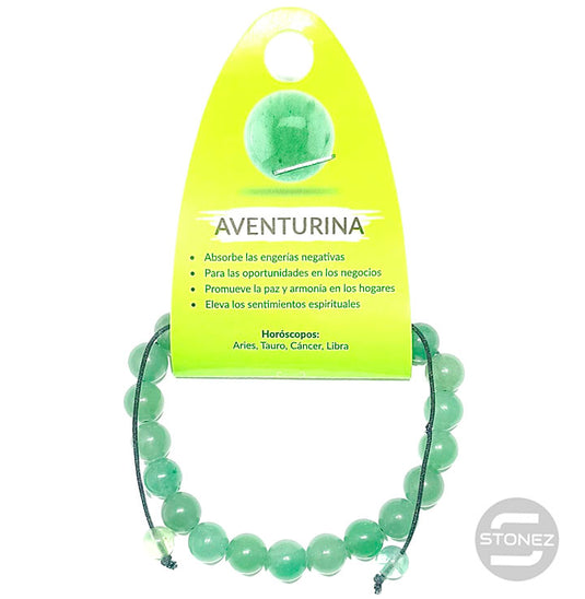 60920-12 Pulsera Aventurina Macramé Adaptable 8 mm