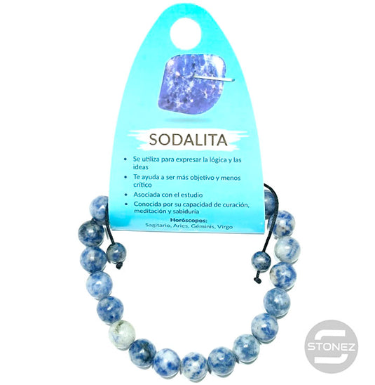 60920-16 Pulsera Sodalita Macramé Adaptable 8 mm