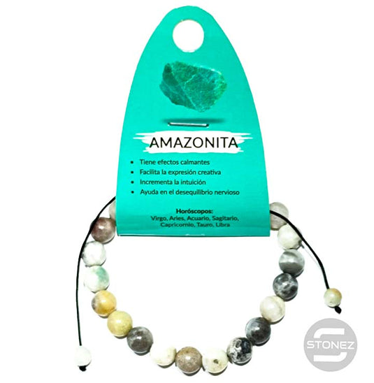 60920-40 Pulsera Amazonita Macramé Adaptable 8 mm