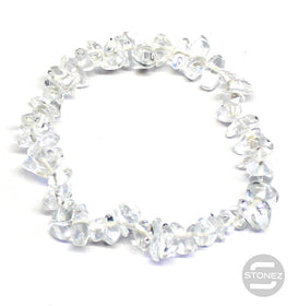 60954-01 Pulsera Piedra Natural Chips Cuarzo Blanco.