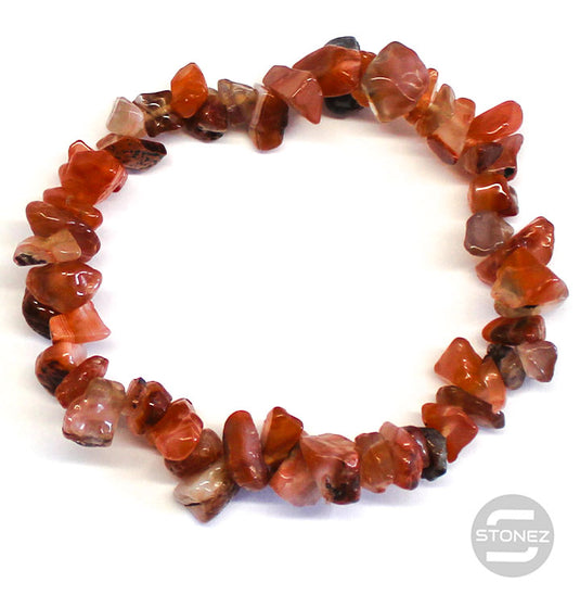 60954-07 Pulsera Piedra Natural Chips Carneola