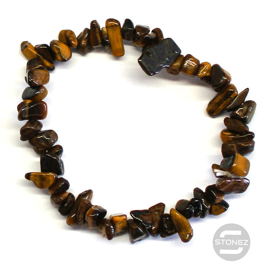 60954-09 Pulsera Piedra Natural Chips Ojo De Tigre