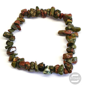 60954-20 Pulsera Piedra Natural Chips Unakita