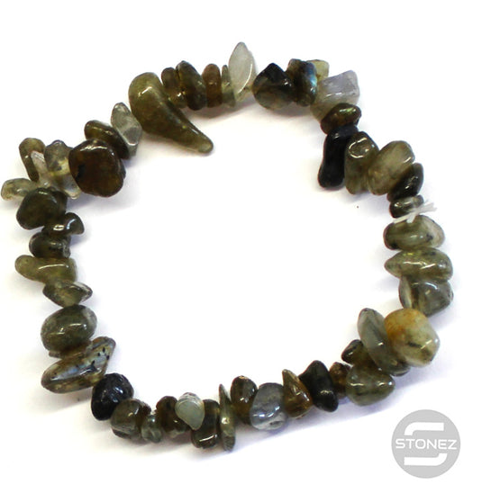 60954-22 Pulsera Piedra Natural Chips Labradorita.