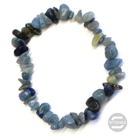 60954-54 Pulsera Piedra Natural Chips Cuarzo Azul.