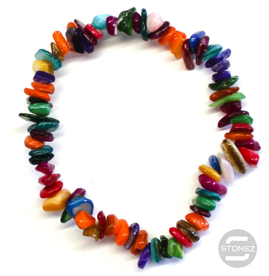 60954-59 Pulsera Piedra Natural Chips Nacar Color