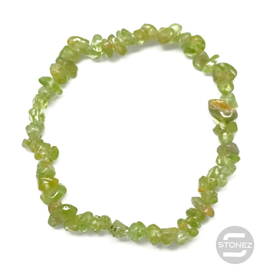 60955-83 Pulsera Piedra Natural Chips Olivino