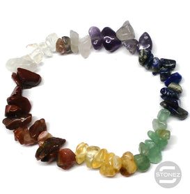 60955-00 Pulsera Piedra Natural 7 Chips Chakras