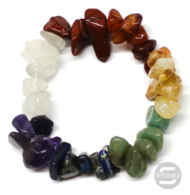 60955-99 Pulsera Chips Piedra Natural Chips Grande 7 Chakras.