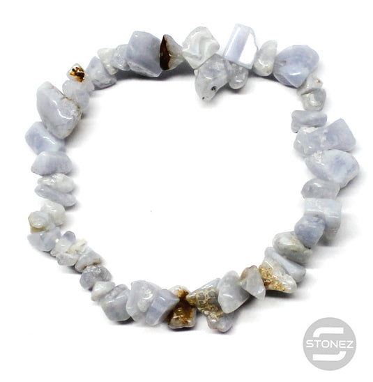 60955-64 Pulsera Piedra Natural Chips Calcedonia