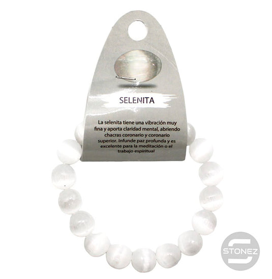 6098200 Pulsera Piedra Natural Selenita 11 mm