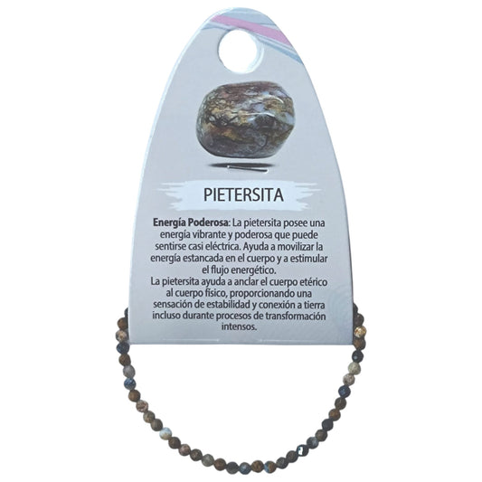 Pulsera Facetada Infantil Piedra Pietersita 3 mm 15,5 Cms Aprox 600604297