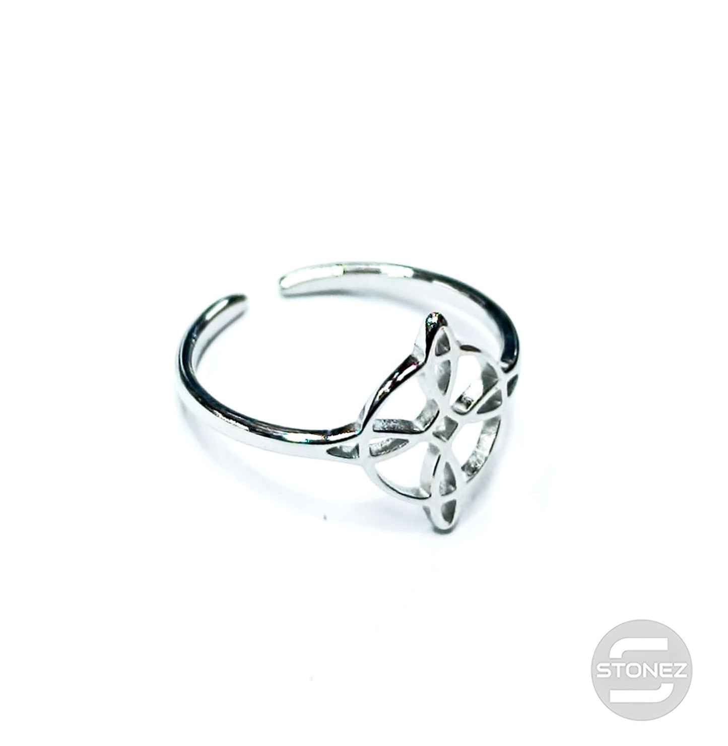 61013-01 Anillo Acero Adaptable Nudo De Brujas