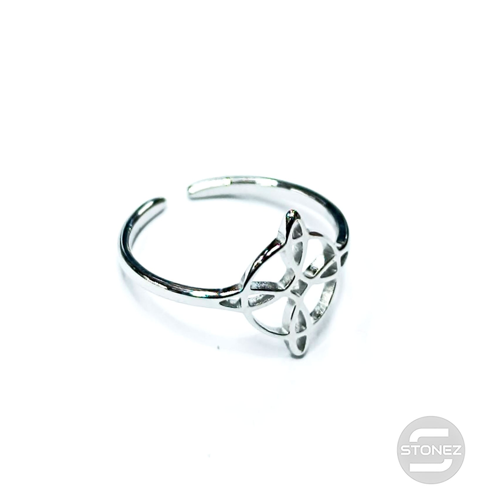 61013-01 Anillo Acero Adaptable Nudo De Brujas