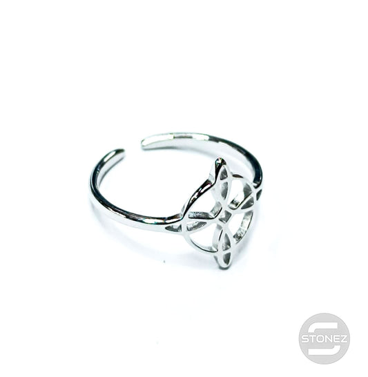 61013-01 Anillo Acero Adaptable Nudo De Brujas