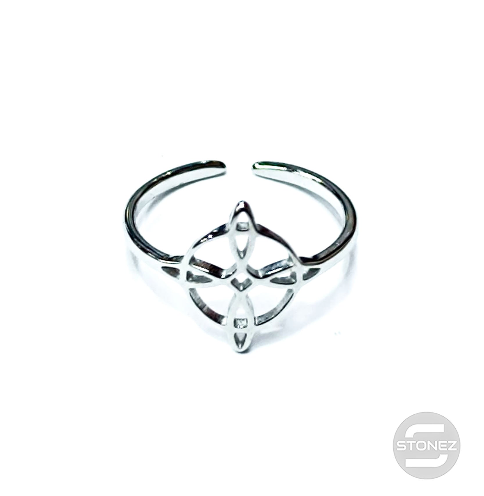 61013-01 Anillo Acero Adaptable Nudo De Brujas