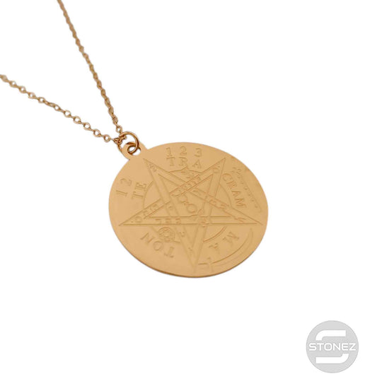 61014-59 Collar Acero Dorado Tetragramaton Cadena 40+5 Cms