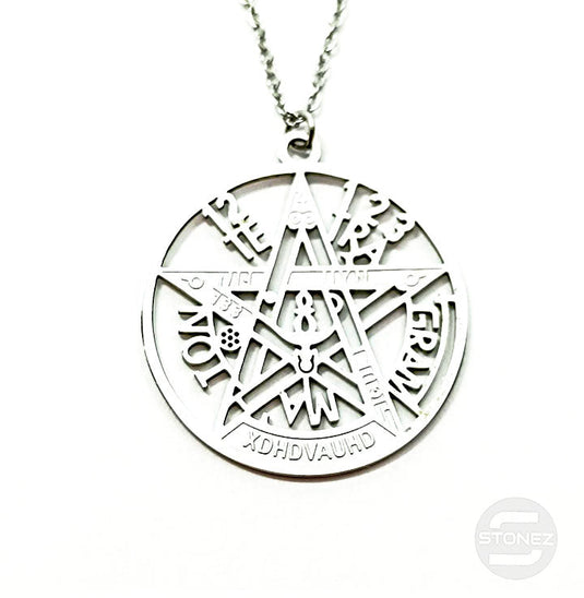 61014-27 Collar Acero Tetragramaton 30 mm Cadena 40+5 Cms.