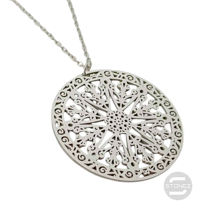 61015-03 Collar Acero Medalla 35 mm Cadena 40+5 Cms - stonez