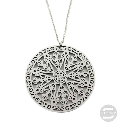 61015-03 Collar Acero Medalla 35 mm Cadena 40+5 Cms - stonez