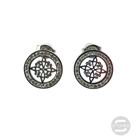 61017-11 Pendientes Pegados De Acero Nudo De Brujas 12mm