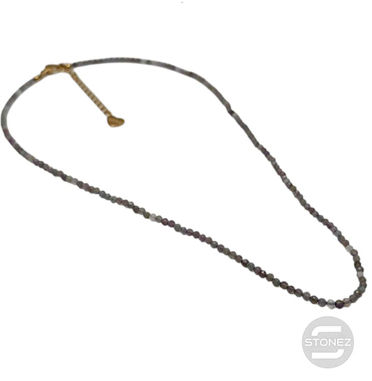 61042-05 Collar Amatista 2 mm Facetado 40+5 Cms Cierre Acero Dorado
