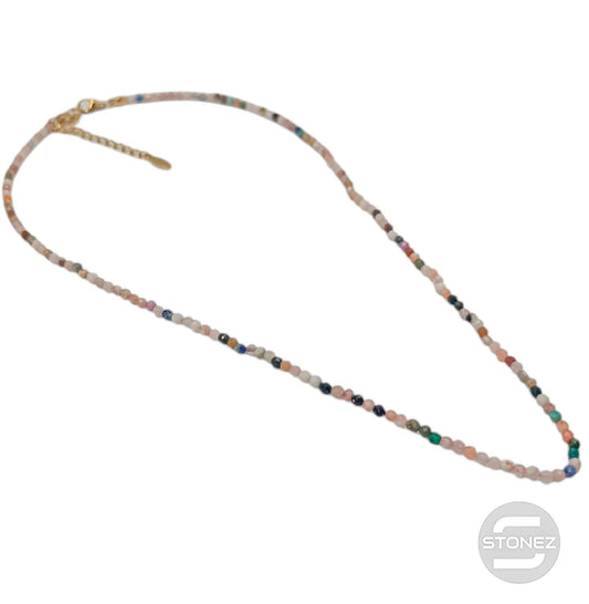 61043-050 Collar Mix 3 mm Facetado 40+5 Cms Cierre Acero Dorado
